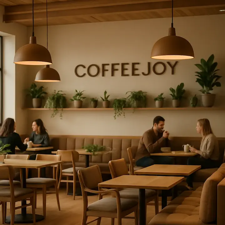 Foto A wide view of the CoffeeJoy interior